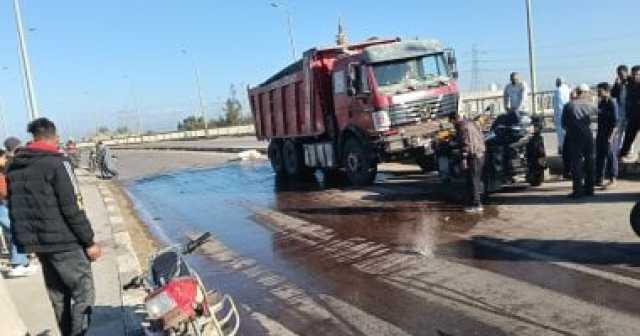 مصرع 3 مدرسين دهستهم سيارة نقل فى كفر الشيخ