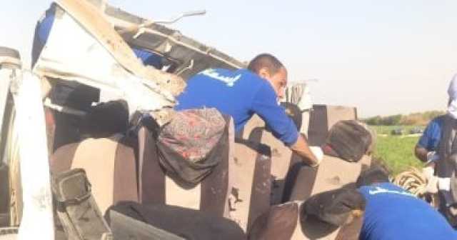 أسماء المتوفين في حادث تصادم ميكروباص وتريلا على الصحراوى الغربى بإسنا