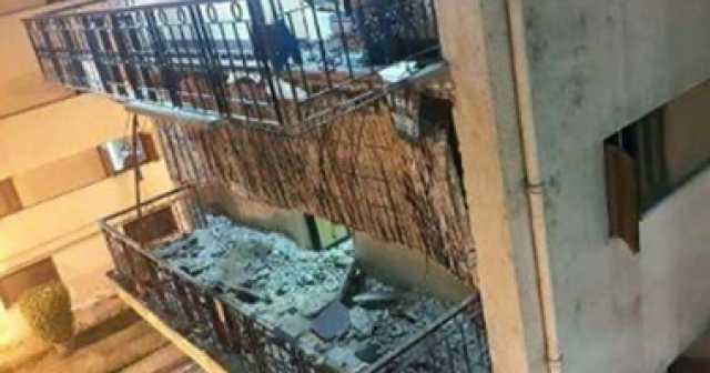 انهيار شرفة شقة سكنية بعمارة من 6 طوابق فى الفيوم دون إصابات