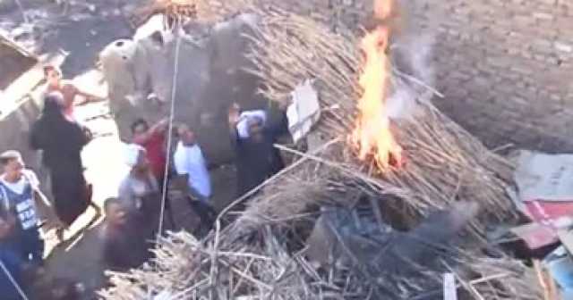 السيطرة على حريق بـ3 منازل وحوش بقرية بنى حميل سوهاج دون خسائر فى الأرواح