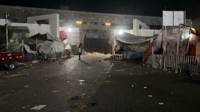 الكلاب تنهش جثث الشهداء في ساحة مستشفى الشفاء بغزة والأطباء عاجزون عن إبعادها بسبب القصف ”فيديو”
