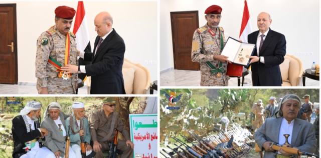 شاهد الفرق بين الدولة والمليشيات: الرئيس العليمي مع الصبيحي ورجب وهادي.. والحوثي مع الراعي وبن حبتور