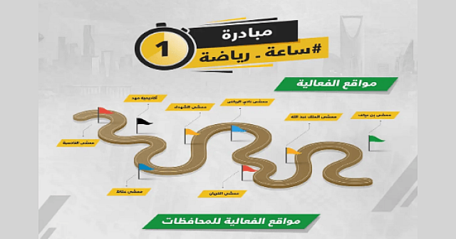 تنظيم مبادرة 'ساعة رياضة' اليوم لتشجيع ممارسة الأنشطة البدنية بالرياض