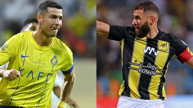 حوار باسم بين رونالدو وبنزيما في كلاسيكو الاتحاد والنصر.. فيديو