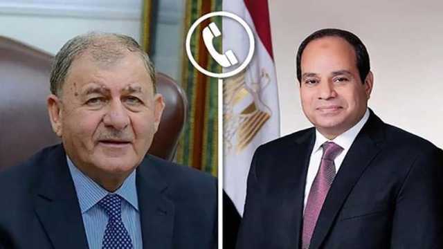 الرئيس العراقي مهنئا السيسي بإعادة انتخابه: نحرص على تطوير العلاقات مع مصر
