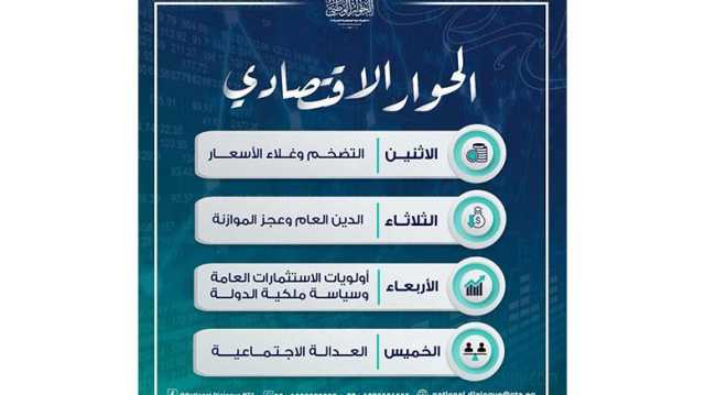 غدًا.. انطلاق جلسات الحوار الوطني لمناقشة قضايا المحور الاقتصادي