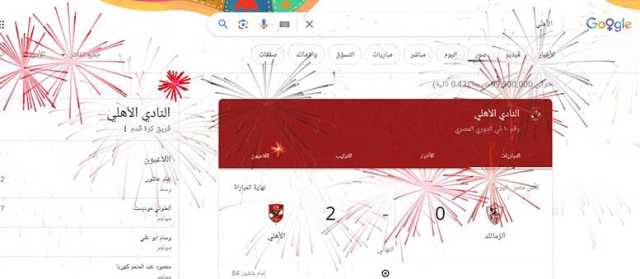 بالألعاب النارية.. جوجل يحتفي بتتويج الأهلي بطلًا لكأس مصر