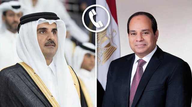 الرئيس السيسي وأمير قطر يبحثان جهود هدنة غزة