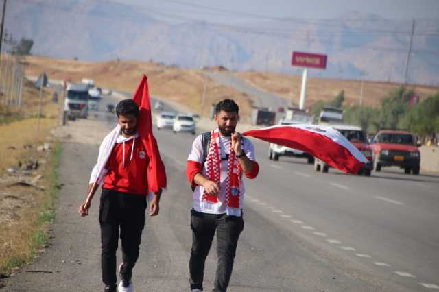 مشجعان لزاخو يقطعان 65 كم لمشاهدة مباراة فريقهم امام دهوك (صور)