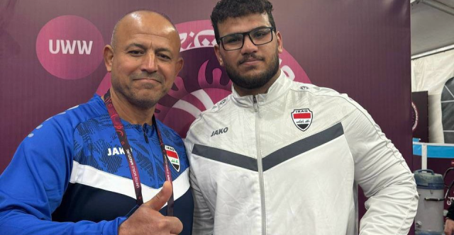 ميدالية برونزية للعراق للمصارع علي ياسين في بطولة آسيا للمصارعة الرومانية