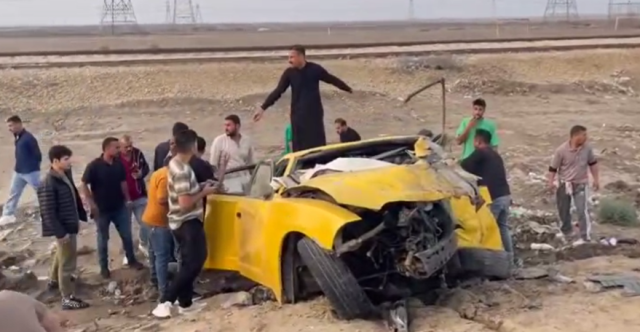 السرعة تحصد أرواحاً عند مدخل الناصرية.. فيديو اللحظات الأولى لحادث سير مروع