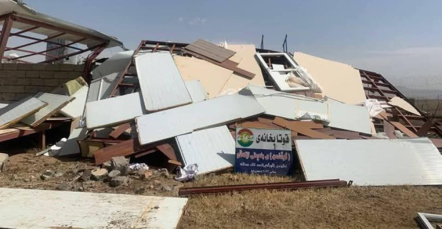 عاصفة قوية تدمر ثلاث مدارس في چمچمال