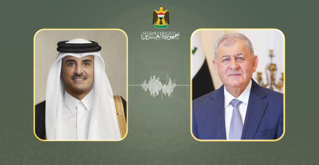 الرئيس العراقي وأمير قطر يتفقان على اعتماد وسيلة لسلام المنطقة