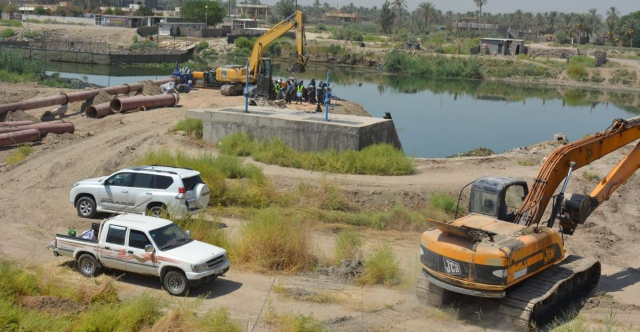 بابل.. انخفاض منسوب شط الحلة يوقف مشروع ماء كبير