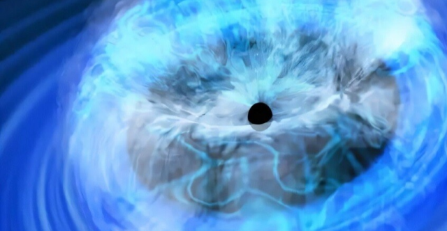 كشف اسرار هالة تحيط بثقب أسود عملاق