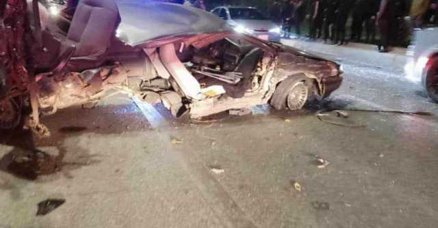مصرع شخصين بحادث مروع أدى إلى انقسام سيارتهما لنصفين وسط السليمانية