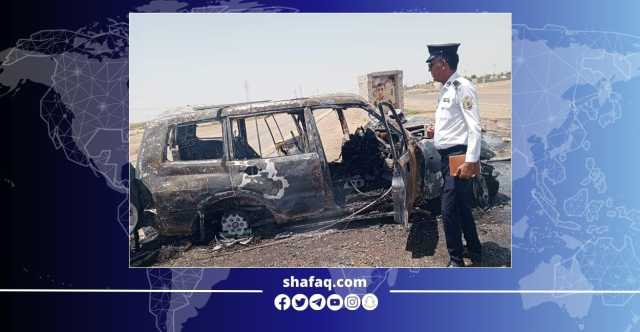 مركبة تنقلب وتشتعل بالنيران وتخلف ضحايا جنوبي العراق