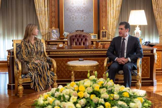 نيجيرفان بارزاني والسفيرة الإسبانية الجديدة يبحثان توسيع العلاقات مع كوردستان والعراق