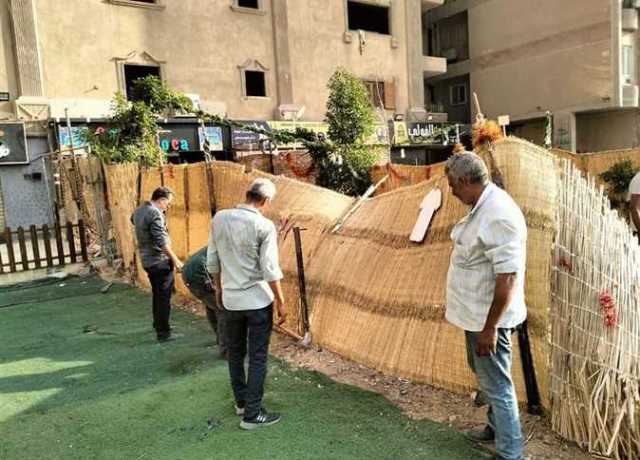 رفع إشغالات المحلات والكافيهات والباعة الجائلين في المعادي ودار السلام والبساتين والسيدة زينب
