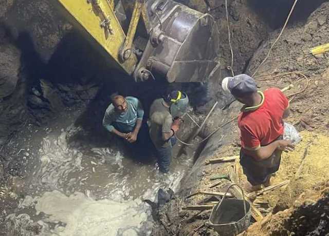 جهاز مدينة أكتوبر: إصلاح خط مياه الطالبية المغذى لهضبة الأهرام وميدان الرماية