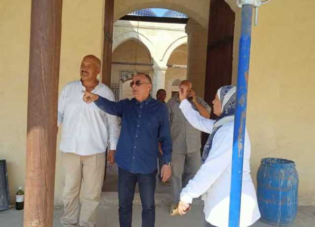 متابعة أعمال ترميم وتطوير مسجد سليمان باشا الخادم المعروف باسم سارية الجبل