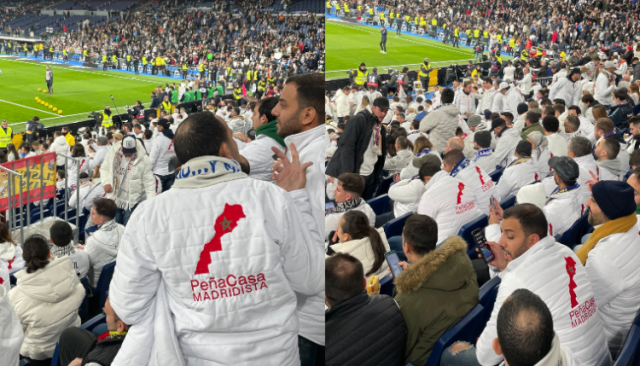 أنصار ريال مدريد المغاربة يخلقون الحدث في برنابيو و السعار يصيب إسبان موالون للبوليساريو