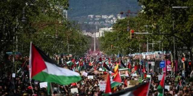 مظاهرة حاشدة في بلباو الإسبانية دعما لفلسطين