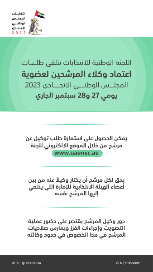 “اللجنة الوطنية للانتخابات تبدأ تلقي طلبات اعتماد وكلاء المرشحين لعضوية “الوطني الاتحادي” 27 سبتمبر ولمدة يومين