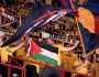 جماهير فريق برشلونة الإسباني لكرة السلة تهتف مُناصرةً لفلسطين