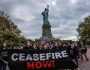 احتجاجات أمام تمثال الحرية في نيويورك للمطالبة بوقف القتال في غزة