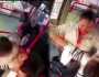 امرأة تعتدي على زوجها بالضرب المبرح أثناء قيادته لحافلة ..فيديو