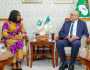 حساني يبحث مع رئيسة المجلس التنفيذي لمركز الحوكمة الإفريقية سبل دعم القضية الفلسطينية