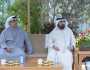 محمد بن راشد يستقبل منصور بن زايد في استراحة المرموم بدبي