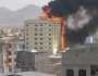 شبوة.. حريق هائل يلتهم واجهة فندق 'أوسان' السياحي بعتق (صور)