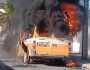 احتراق حافلة للنقل المدرسي بالصويرة (صور)